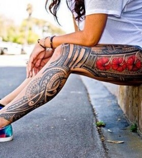 samoan leg tribal tattoo