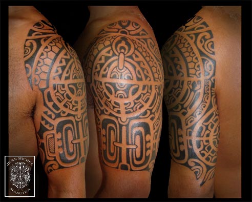 Nice Polynesian Samoan Sleeve Tattoo creation