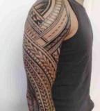 Great Samoan Sleeve Tattoo Picture for big arm
