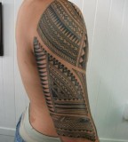 Nice Samoan Sleeve Tattoo with simple pattern