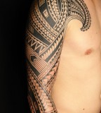 Cool Samoan Sleeve Tattoo with unique upper style