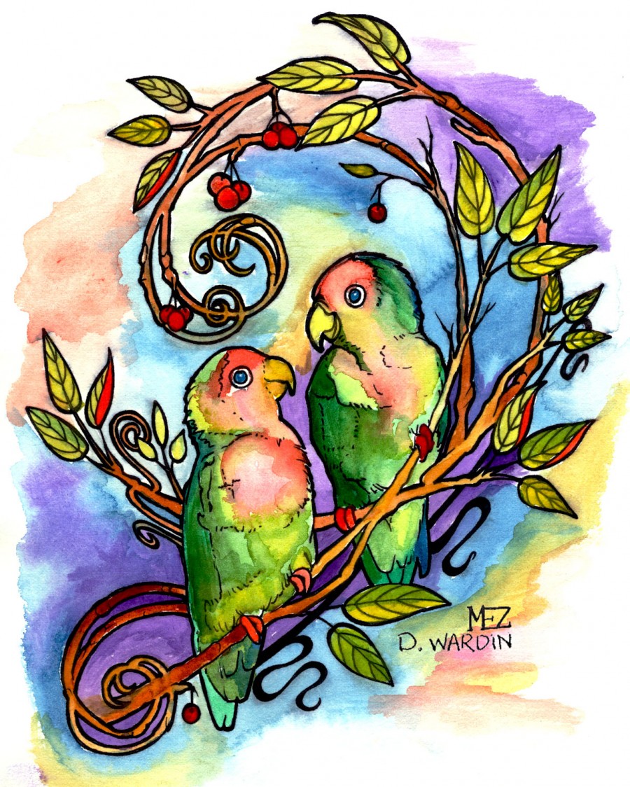 San Francisco Tattoo & Piercing Studio – Birds Couple Tattoo Design