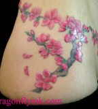 Flowers and Leaves Hip Tattoo for Women by Sasha Merritt