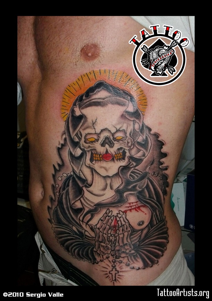 awesome Old School Tattoo Santa Muerte
