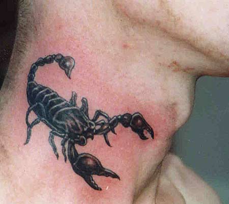 Awesome Neck Scorpion Tattoo