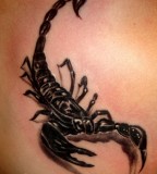 Cool 3D Black Scorpion Tattoo