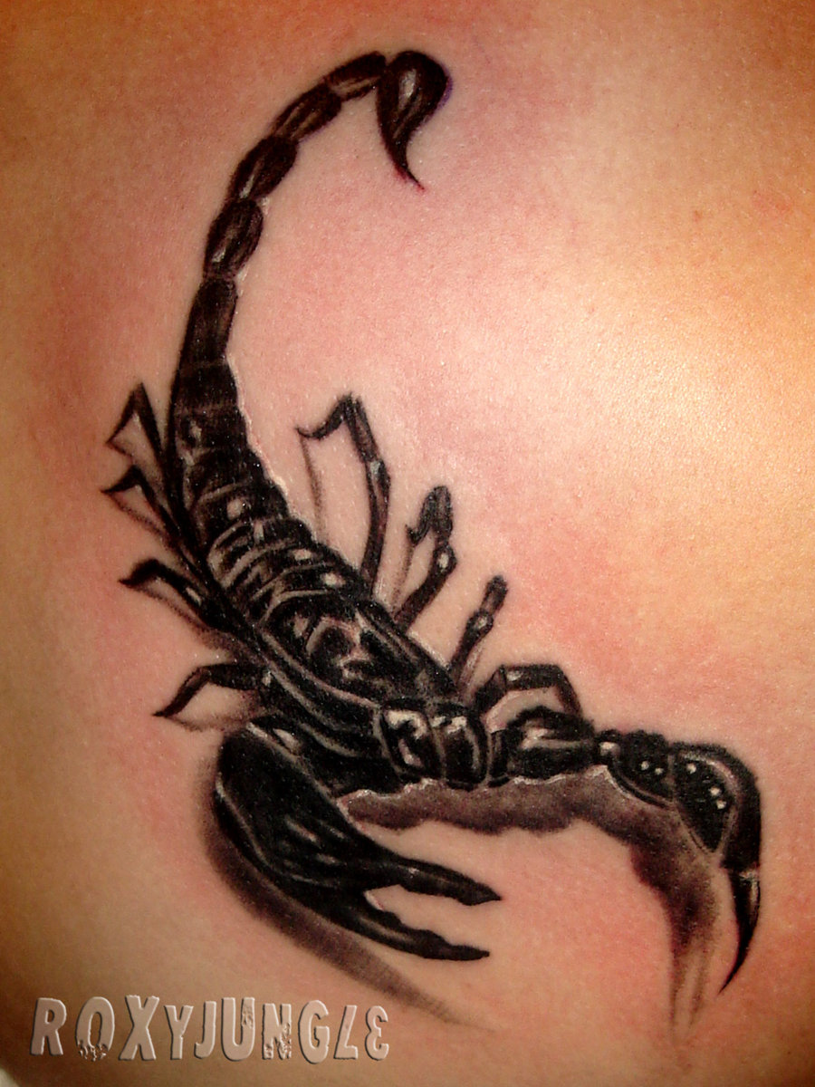 Cool 3D Black Scorpion Tattoo