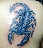 Blue 3D Scorpion Tattoo
