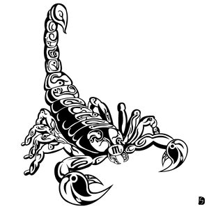 Black and White Temporary Scorpio Tattoo Design