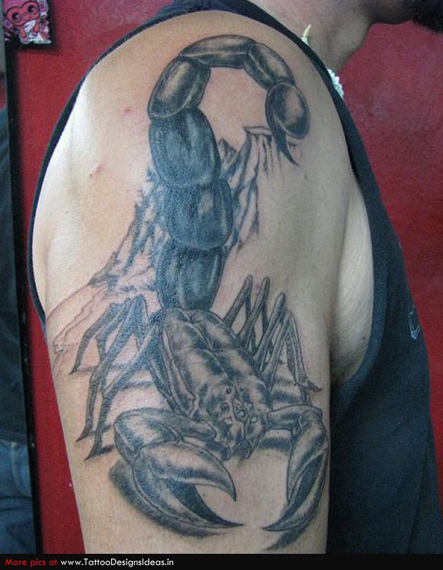 Big Amazing Scorpion Tattoo on Men Sleeve