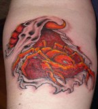Awesome Red Scorpion Tattoo Style For Men