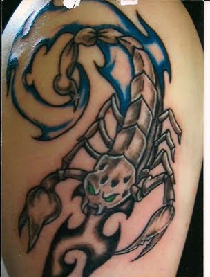 Skull Head Scorpion Tattoos For Men