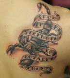 Cool Art Scorpion Tattoo with Quotes Design
