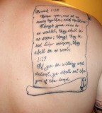 Letter Shaped Scripture Tattoo on Right Bone For Girls