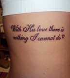 Love Themed Scripture Tattoo on Back for Girls