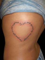 Sweet Scripture Love Shaped Tattoo for Girls