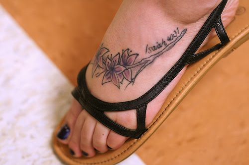 Sweet File Scripture Tattoos On Feet for Girls