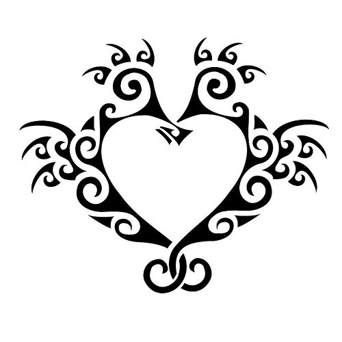 Seahorse Tattoo Heart Design