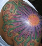 Aster Flower Female Tattoo for Men and Woman