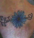 Blue Aster September Birth Month Flower Tattoo