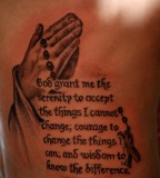 Lower Back Serenity Prayer Hand Tattoo Ideas 