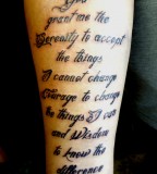 Serenity Prayer Tattoo Picture - Religious Tattoo