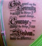 Back Shoulder Serenity Prayer Tattoo Art