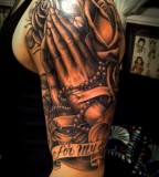 Tattoos Praying Hands - Half Sleeves Tattoo