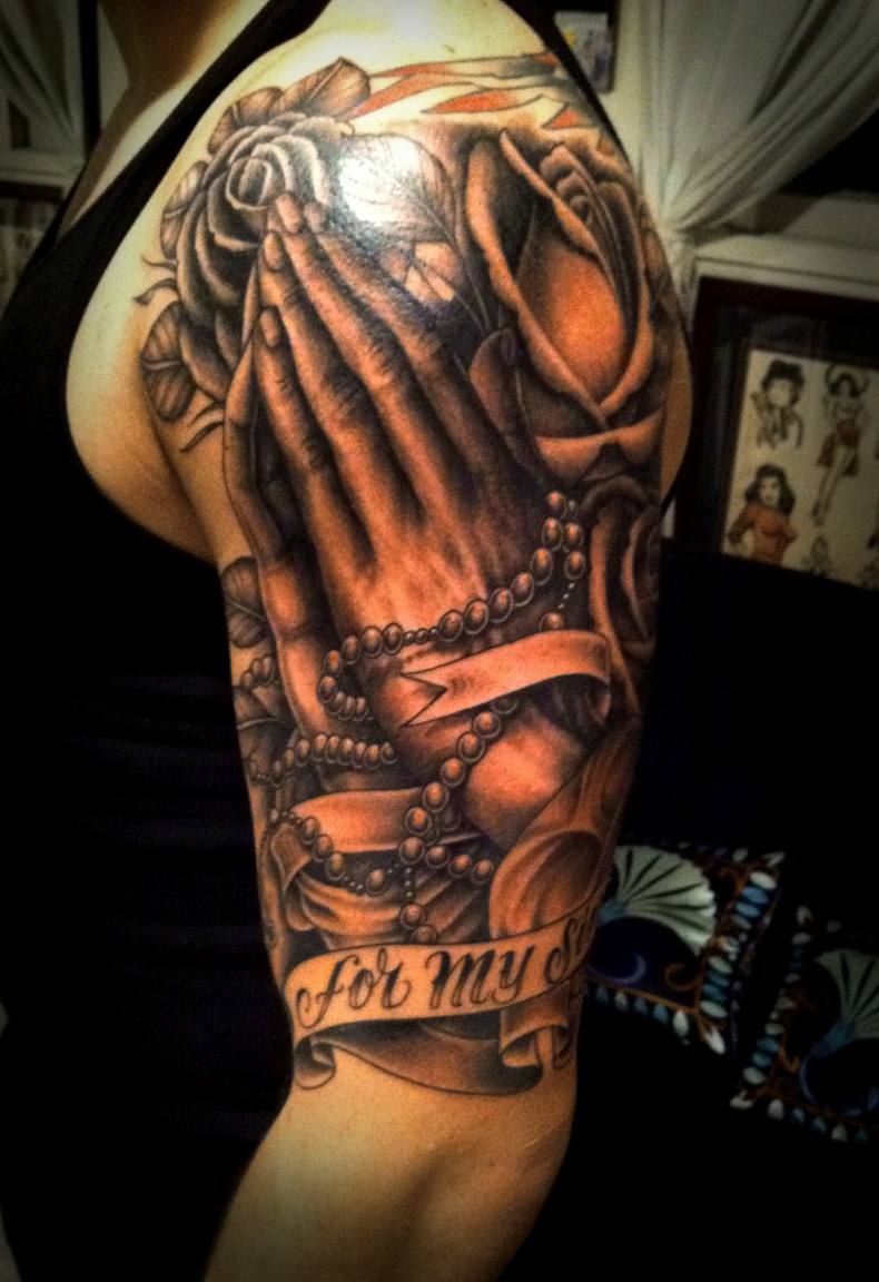 Tattoos Praying Hands – Half Sleeves Tattoo