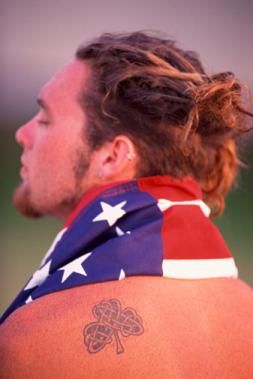 American Flag And Shamrock Tattoos