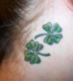 Unique Four Leaf Clover Tattoo Designs in the Neck