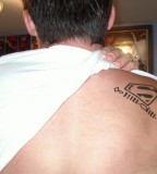 Superman Logo Tattoo Design on Shoulder