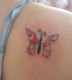 Tiny Butterfly Tattoo Designs on Shoulder for Women