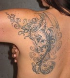 Mythical Dragon Tattoo on Left Shoulder Blade for Girl Tattoo