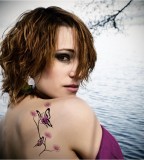 2012 Swirly Flowers and Butterflies Shoulder Tattoos for Women