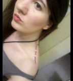 Simple Letterings Shoulder Tattoo Design for Women