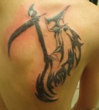 Grim Reaper Back Shoulder Tattoo For Men