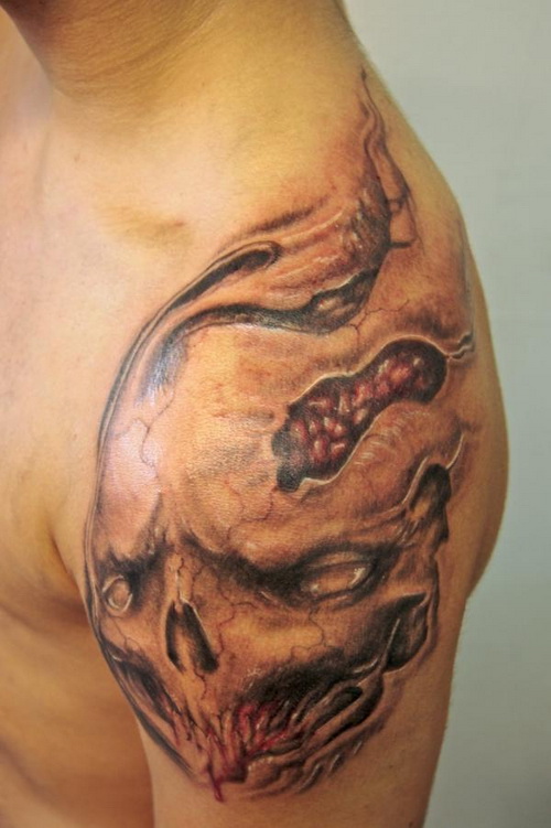 Shoulder Tattoos For Men – Skull Shoulder Tattoo