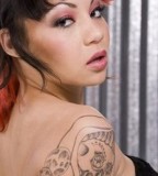 Feminine Skull Tattoo On Shoulder for Woman