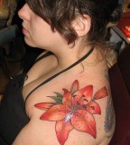 Lily Flower Tattoos Designs For Girls