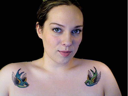 Cute Birds Women Shoulder Tattoos