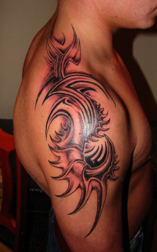 Awesome Tribal Shoulder Tattoos for Men