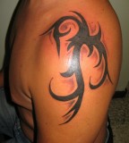 Cool Tribal Shoulder Tattoo For Men