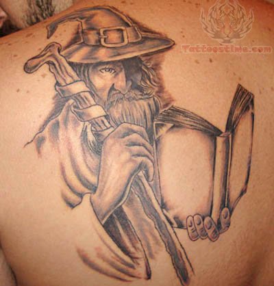 Back Shoulder Wizard Tattoos