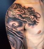 Dragon Head Shoulder Tattoo Designs