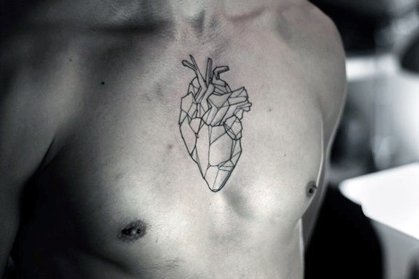 simple heart tattoos for men
