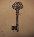 Simple Design of Skeleton Key Tattoo Design