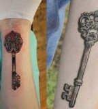 Cool Skeleton Key Tattoos Tattoo Design on Forearm