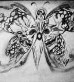 Skull Buddha Butterfly Tattoo