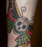 Forearm Tattoo Design - Butterfly / Skull Tattoos